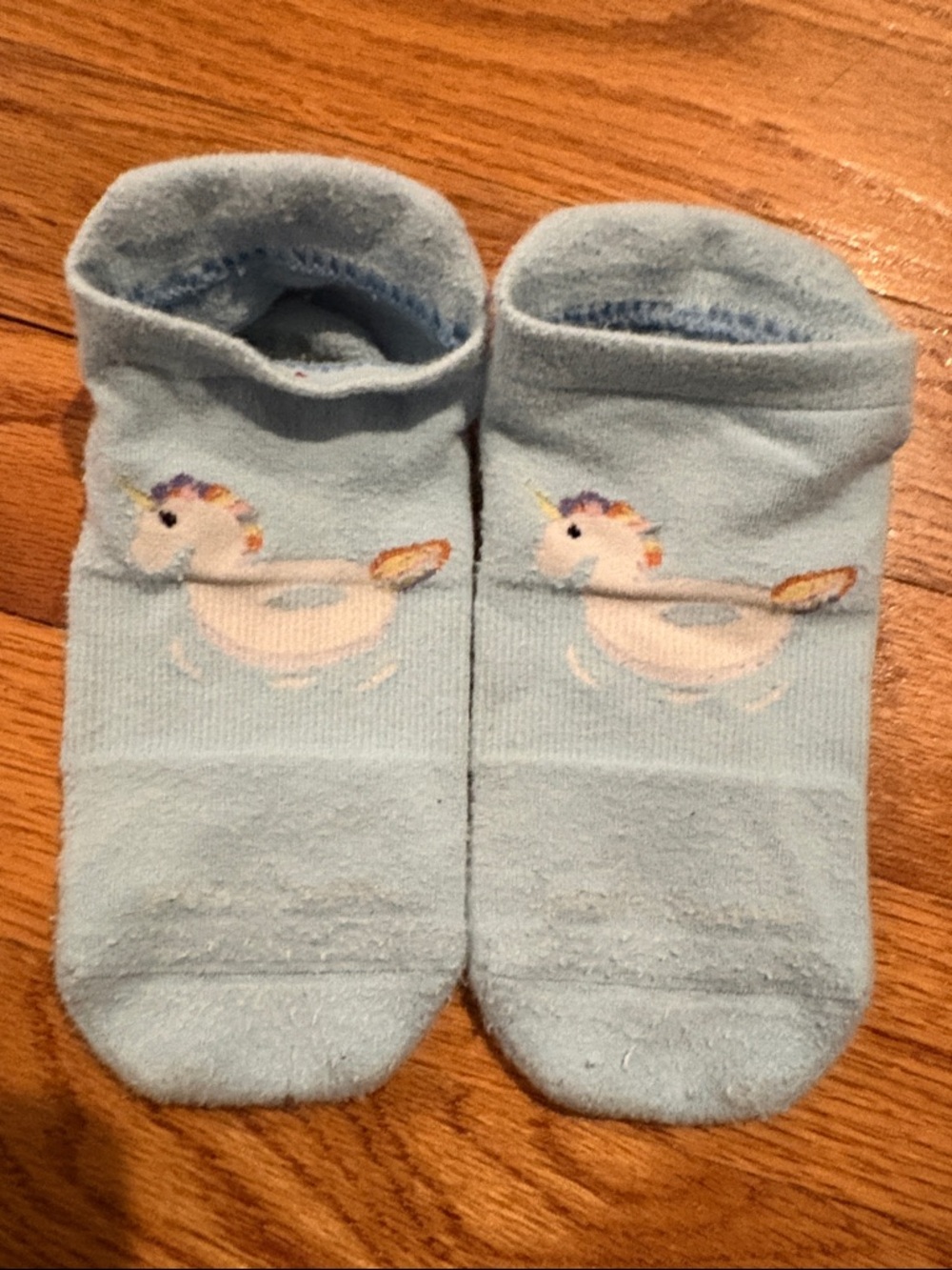 Pure Barre Light Blue Unicorn No-Show Socks